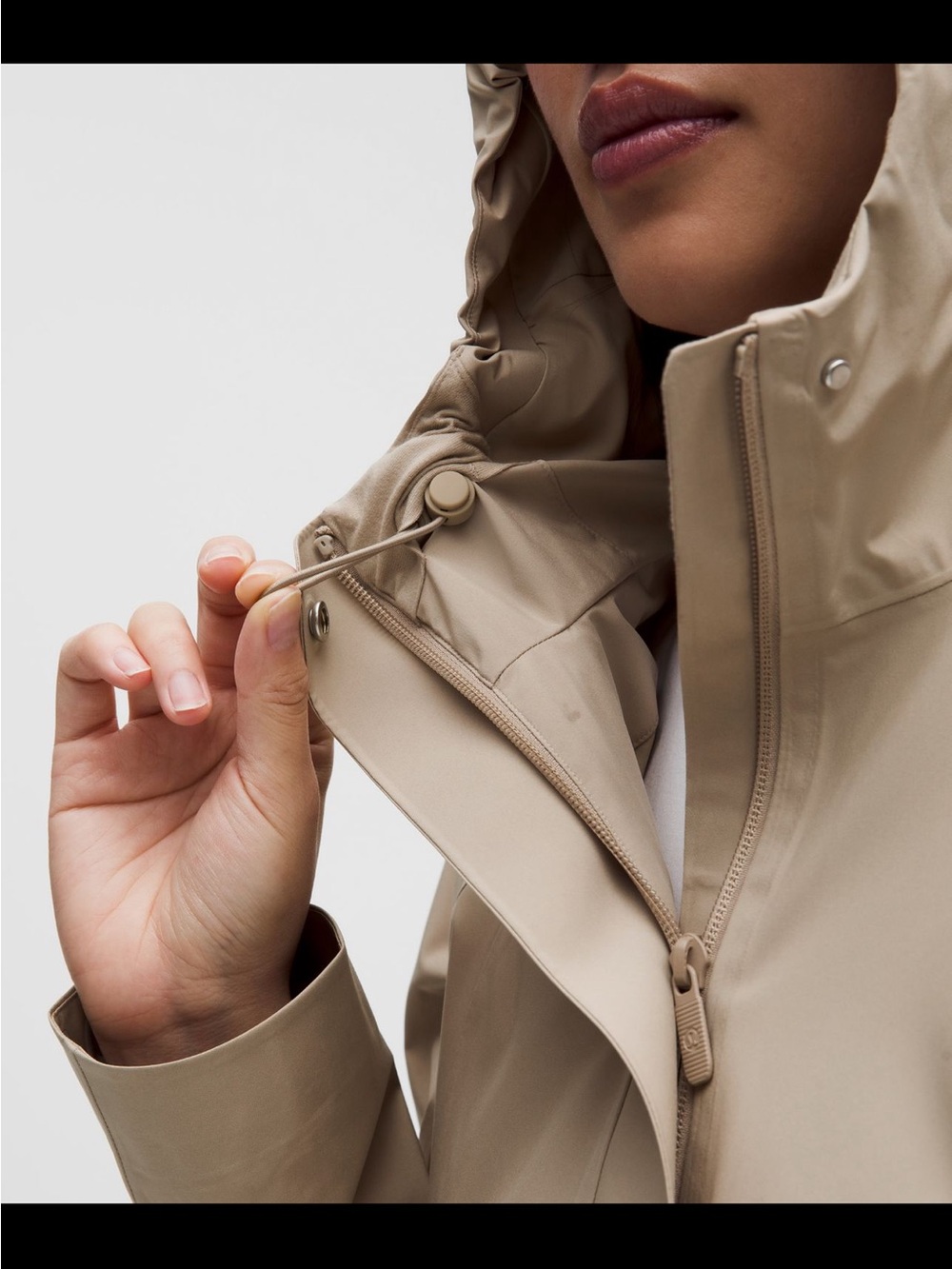 lululemon rain rebel Light Cream Hooded Trench / Rain Coat - Picture 10 of 10